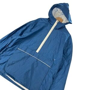 Nike Mens XL Blue Half Zip Anorak Windbreaker Jacket Hooded Mesh Lined Retro